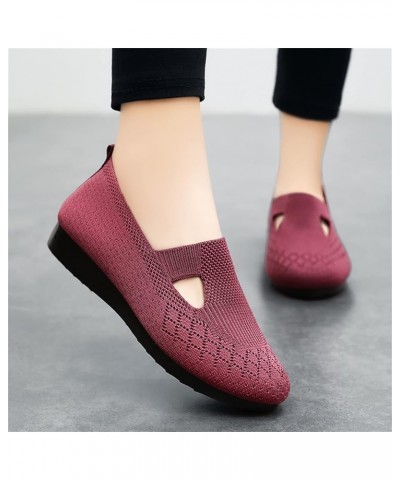 Anti-Slip Ballet Flats Gold Flats Womens Mules and Slides Slip On Sneakers Memory Foam Wine $13.07 Flats