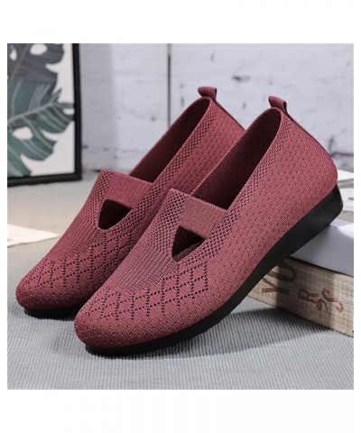 Anti-Slip Ballet Flats Gold Flats Womens Mules and Slides Slip On Sneakers Memory Foam Wine $13.07 Flats