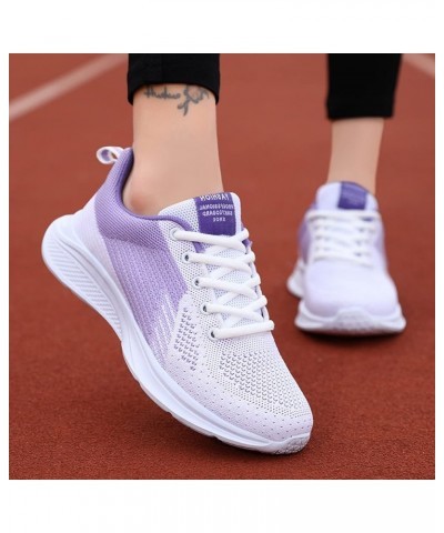 Women's Lace Up Shoes Outdoor Mesh Shoes Runing Fashion Sports Breathable Sneakers Club C Double Sneaker Womens (Purple, 6.5)...