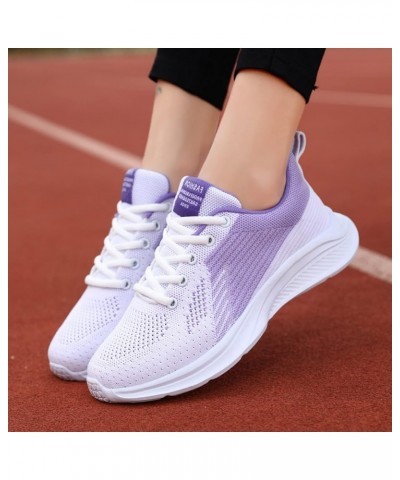 Women's Lace Up Shoes Outdoor Mesh Shoes Runing Fashion Sports Breathable Sneakers Club C Double Sneaker Womens (Purple, 6.5)...