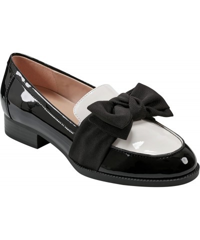 Women's Lindio Loafer Black/Cream Patent 004 $29.97 Loafers & Slip-Ons