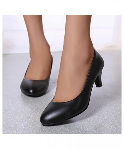 Ballet Flats Wide, Women's High Chunky Closed Toe Block Heels Pointed Toe Wedding Party Slip On Pumps Halloween Dark Gray $14...