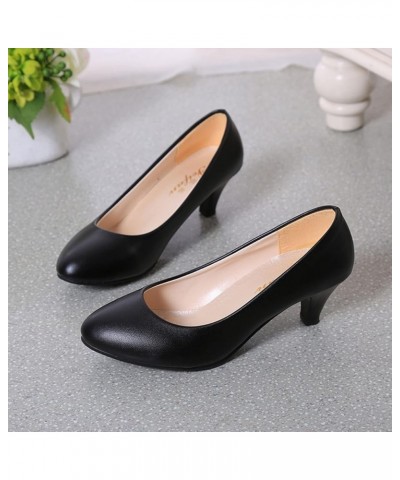 Ballet Flats Wide, Women's High Chunky Closed Toe Block Heels Pointed Toe Wedding Party Slip On Pumps Halloween Dark Gray $14...