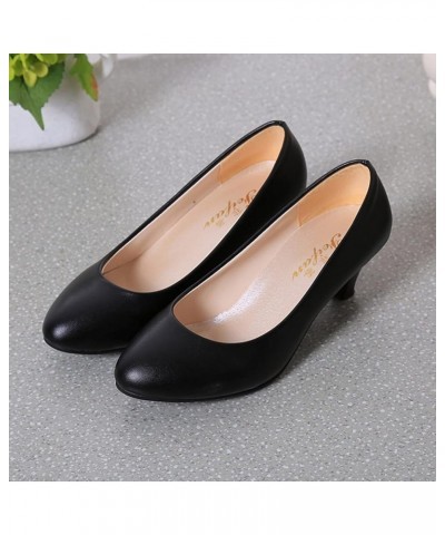 Ballet Flats Wide, Women's High Chunky Closed Toe Block Heels Pointed Toe Wedding Party Slip On Pumps Halloween Dark Gray $14...