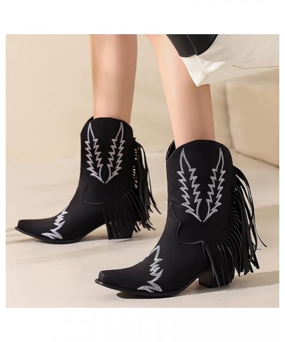 Boots Womens Hiking Boots for Women Women'S Knee High Boots With Heel Fashion Bow Snow Boots Black 1 $22.85 Boots