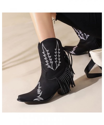 Boots Womens Hiking Boots for Women Women'S Knee High Boots With Heel Fashion Bow Snow Boots Black 1 $22.85 Boots