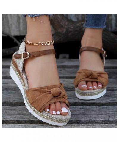 Sandals Women Dressy Summer Orthopedic Wedge Sandals Open Toe Ankle Strap Platform Sandals Casual Beach Outdoor Sandals 02-br...