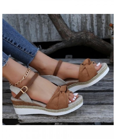 Sandals Women Dressy Summer Orthopedic Wedge Sandals Open Toe Ankle Strap Platform Sandals Casual Beach Outdoor Sandals 02-br...