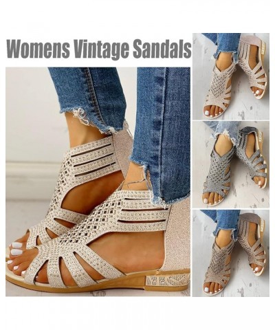 Sandals For Women Dressy Summer Retro Bohemian Thong Sandals Roman Beach Gladiator Sandal Open Toe Flat Slipper Z01-black $18...