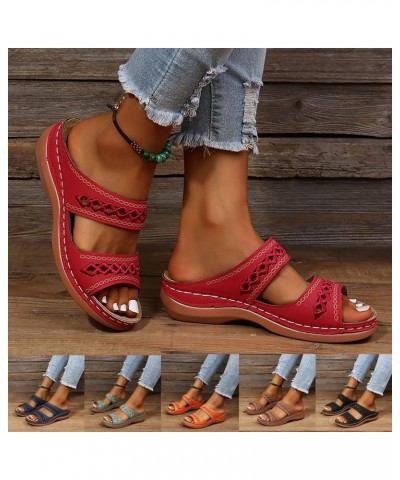 Orthopedic Wedge Sandals for Women Dressy Summer Comfortable Walking Sandals with Arch Support Casual Orthotic Slides Z2-dark...