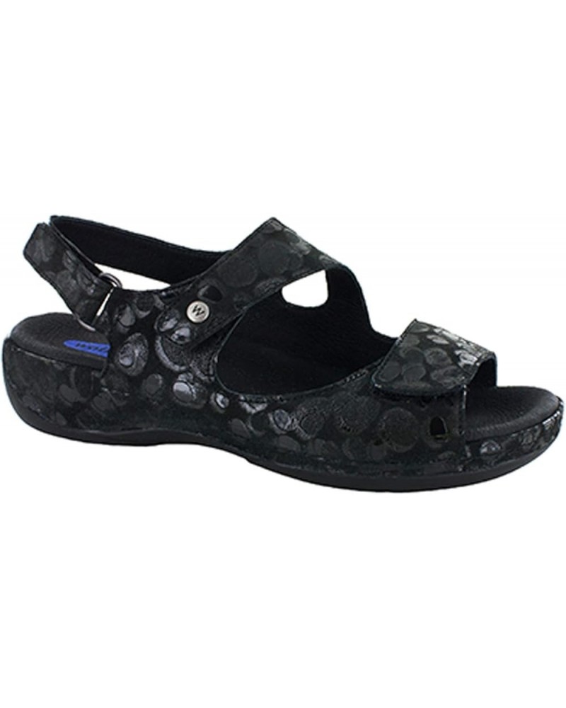 Women's Flat Sandals Circles Black $38.93 Sandals