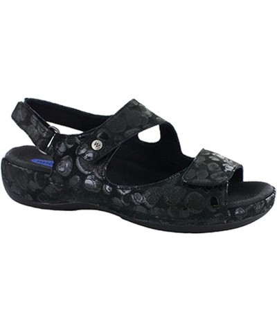 Women's Flat Sandals Circles Black $38.93 Sandals