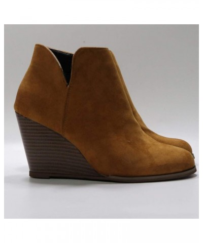 Suede Women Booties Wedge Ankle Boots for Women Round toe Womens Winter Boots Solid Color Work Boots for Women Brown $17.15 B...