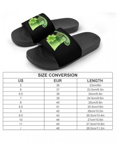 St Patricks Day Shamrock Hat Women's House Sandals Non Slide Bathroom Beach Slippers for Men 44 (270mm) $20.13 Slippers