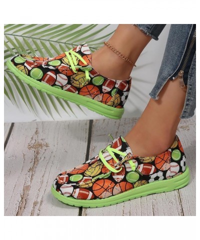 Womens Sneakers,Women's Fashion Baseball Print Canvas Shoes Casual Low Top Sneakers for Women,Platform Slip on Sneakers Women...