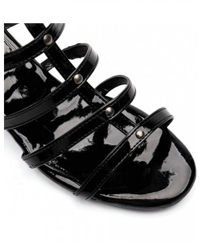 Strappy Sandals For Women Heeled Sandals Women Comfortable Dressy Sandalias Mujer Sandals For Women Low Heeled Strappy C-blac...