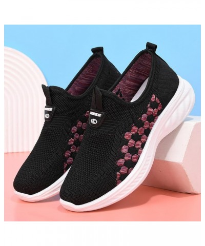 Women's Walking Shoes Breathable Work Nurse Shoes Slip-on Mesh Sneakers Vg4-black $12.35 Athletic Shoes