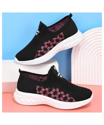 Women's Walking Shoes Breathable Work Nurse Shoes Slip-on Mesh Sneakers Vg4-black $12.35 Athletic Shoes