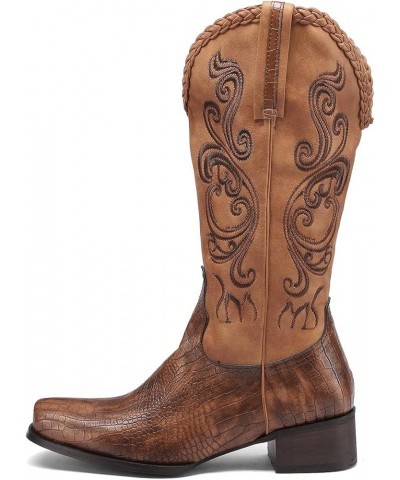 Women Embroidered Western Boots 07 Brown $33.47 Boots