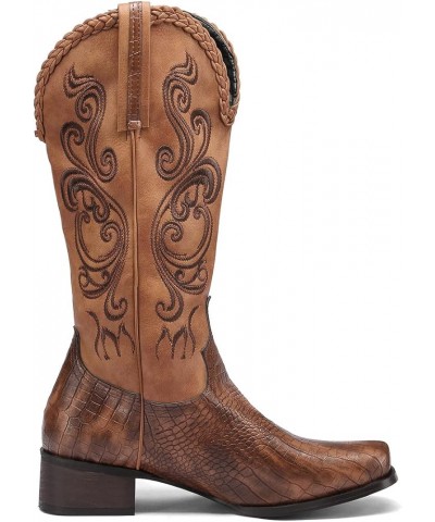 Women Embroidered Western Boots 07 Brown $33.47 Boots