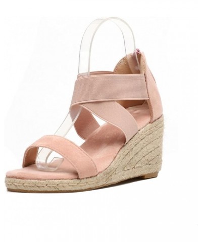 Wedge Sandal for Womens Espadrilles Outdoor Peep Toe Heels Rear Zipper High Heel Casual Platform Roman Sandals Grey $18.72 Sa...