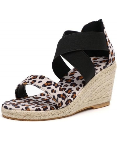 Wedge Sandal for Womens Espadrilles Outdoor Peep Toe Heels Rear Zipper High Heel Casual Platform Roman Sandals Grey $18.72 Sa...