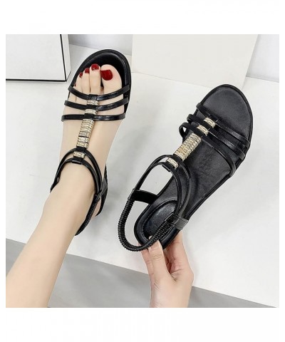 Earth Sandals for Women Size 8 1/2 Slope Heeled Sandals Bottom Roman Shoes Fashion Women's Sandals Summer Women's Sandals (Re...