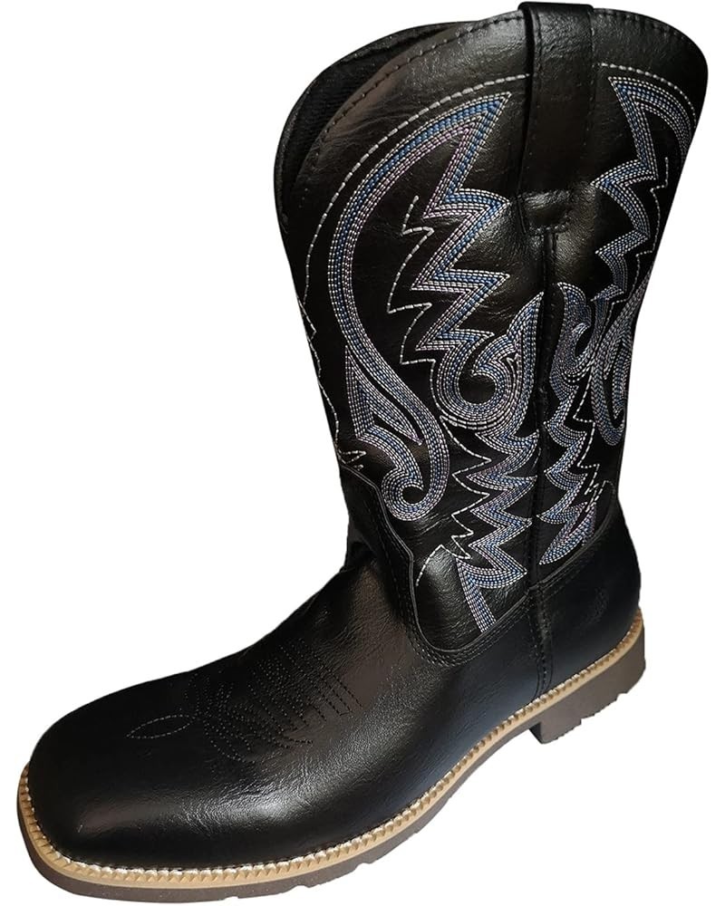 Vintage Women's Mid Calf Boots Cowboy Cow Girl Western Booties Knee High Boots for Women Wide Calf No C2-black $20.69 Boots