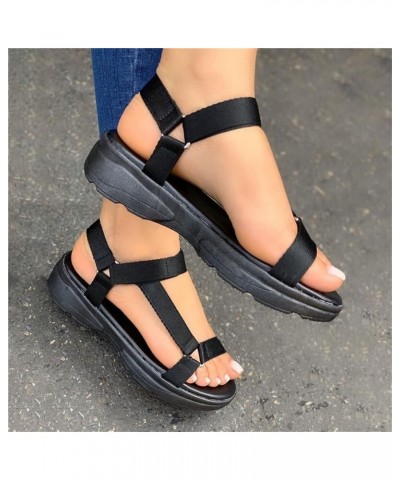 Hiking Sandals Women Waterproof Lightweight Casual Summer Water Sandals with Arch Support Insole Outdoor Shoes Pk-black $14.1...