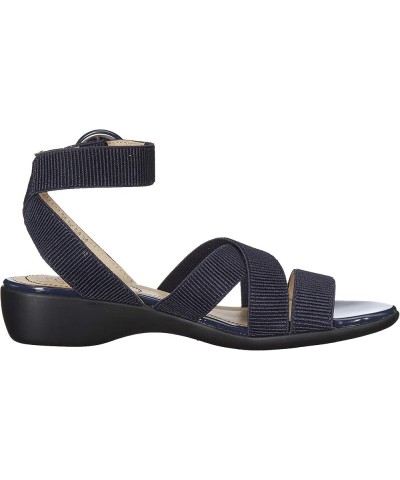 Women's Temple Flat Sandal Navy $22.82 Sandals