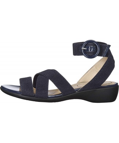 Women's Temple Flat Sandal Navy $22.82 Sandals