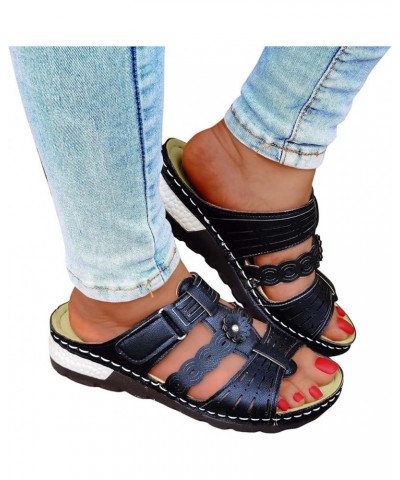 Women's Slip on Slide Sandals Women's Casual Fashion Wedges Shoes Breathable Outdoor Leisure Slippers Women's Slipper (Pink, ...