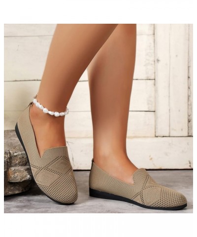 Ladies Fashion Solid Color Breathable Mesh Round Toe Flat Sole Casual Shoes Womens Shoes Casual Hidden Wedge Brown $13.13 Mul...