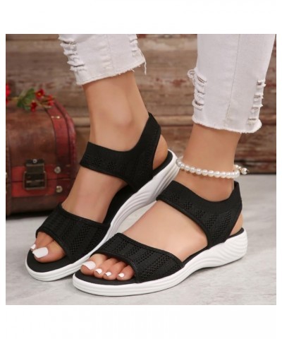 Wedge Sandals for Women Open Toe Ankle Strap Espadrilles High Block Chunky Casual Sandal Lightweight Slip On Shoes 178-ixpyn-...