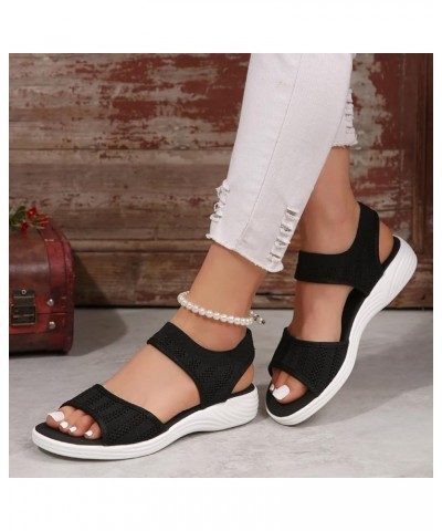 Wedge Sandals for Women Open Toe Ankle Strap Espadrilles High Block Chunky Casual Sandal Lightweight Slip On Shoes 178-ixpyn-...