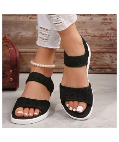 Wedge Sandals for Women Open Toe Ankle Strap Espadrilles High Block Chunky Casual Sandal Lightweight Slip On Shoes 178-ixpyn-...