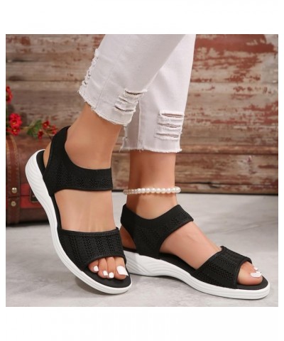 Wedge Sandals for Women Open Toe Ankle Strap Espadrilles High Block Chunky Casual Sandal Lightweight Slip On Shoes 178-ixpyn-...