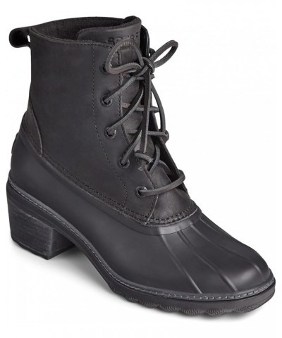 Women's Saltwater Heel Rain Boot Black Core $35.39 Outdoor Shoes