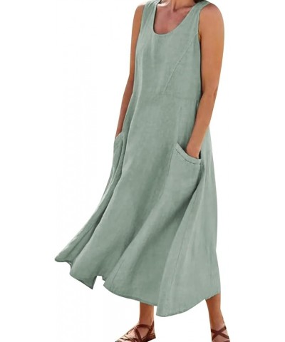 Dress for Women 2022 Fashion Casual Solid Dress Sleeveless with Pocket Loose Dress Tank Maxi Dress Dress for Mint Green-2 $14...