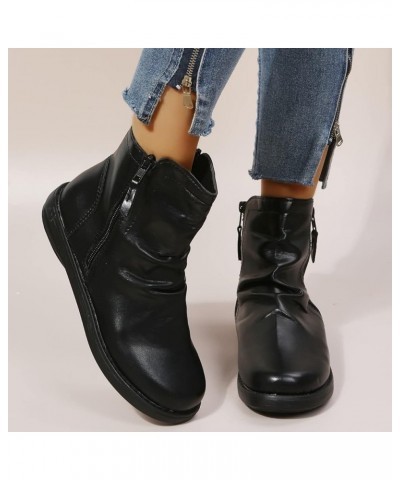 Chelsea Ankle Booties for Women, Retro Ankle Booties Zipper Short Boots Z-02 Black $21.83 Outdoor Shoes