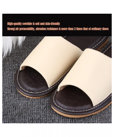 Unisex Slipper, Brown, EUR41-42, Four Seasons Leather Slippers for Men and Women, Indoor Open Toe Casual House Shoes EUR39-40...