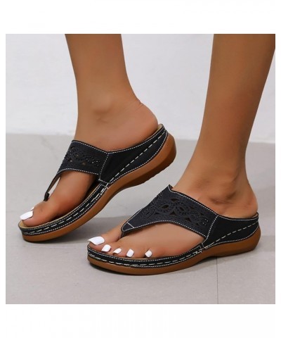 wedge sandals for women summer Women's Wedge Sandals with Arch Support Breathable Thick-soled Outdoor Sandals Black $15.63 Sa...