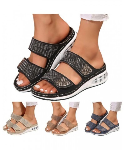 Flat Leather Sandals for Women 9 Women Sandals Fashionable New Pattern Simple Solid Color Sandals for Women Size 9m Blue $13....