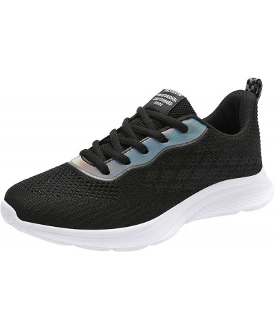 Women Sneakers Fashionable New Pattern Mesh Fabric Breathable Comfortable Flat Bottom Non Slip Running Sneaker for Women Blac...