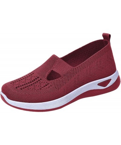 Womens Knit Mesh Walking Shoes Breathable Slip On Arch Support Slip On Foam Shoes Lightweight Orthopedic Casual Jogging Shoes...