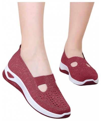 Womens Knit Mesh Walking Shoes Breathable Slip On Arch Support Slip On Foam Shoes Lightweight Orthopedic Casual Jogging Shoes...