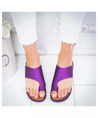 Women Set Toe Wedges Sandals Summer Flat Casual Home Slippers Female Ring Toe Hollow Comfortable Platform Beach Flip-Flops Br...