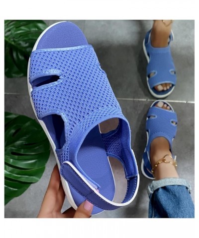 Women's Slingback Orthopedic, Stretch Knit Sandals Women Breathable Mesh Sandals Hook and Loop Closure Outdoor Athletic Walki...