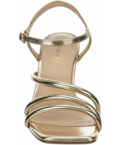 Nadia - Women's Open Toe Strappy Slingback Kitten Heel Dressy Sandals Gold $27.95 Sandals