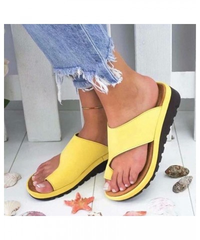 Women Set Toe Wedges Sandals Summer Flat Casual Home Slippers Female Ring Toe Hollow Comfortable Platform Beach Flip-Flops Br...